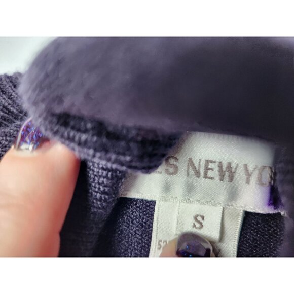 Vintage 90s Timepiece Sweater with Watches and Crests in Black Wool Blend - Picture 7 of 8